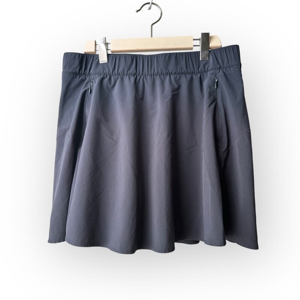 T by Talbots Active Tennis Skirt Zip Pockets Size L, Black